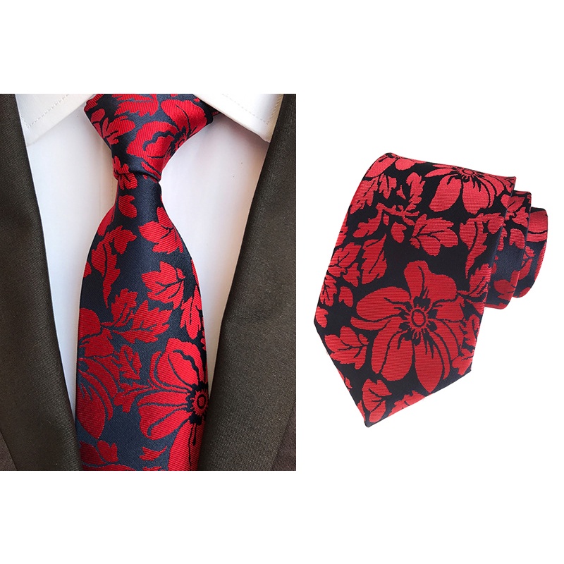 Cà Vạt Lụa 8cm Họa Tiết Hoa Sang Trọng Dành Cho Nam