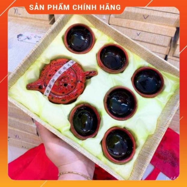 Freeship Bộ ấm chén 3D Đá Ngọc Sáng Bóng