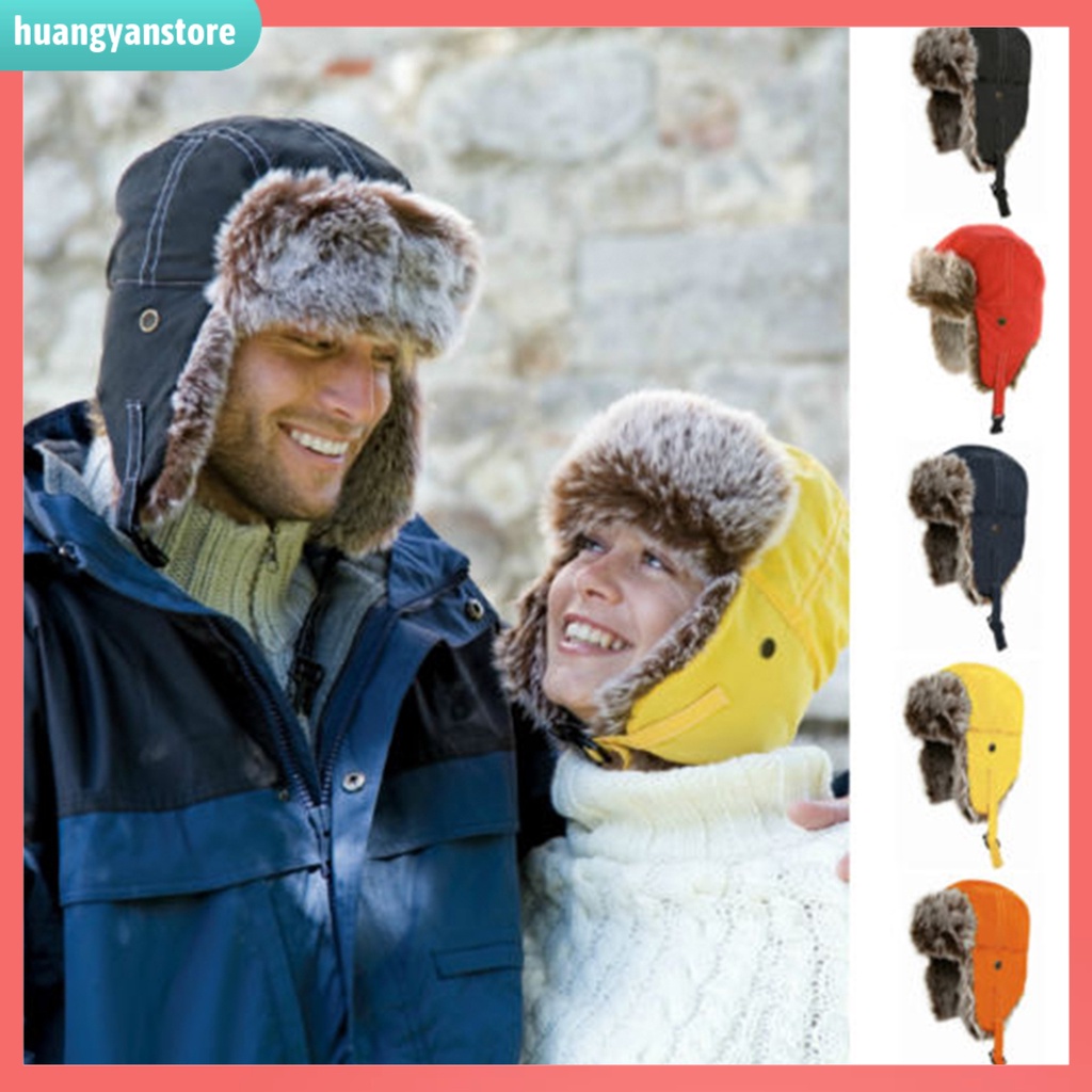 HY| Mũ giữ ấm trùm đầu che tai vào mùa lạnh Unisex