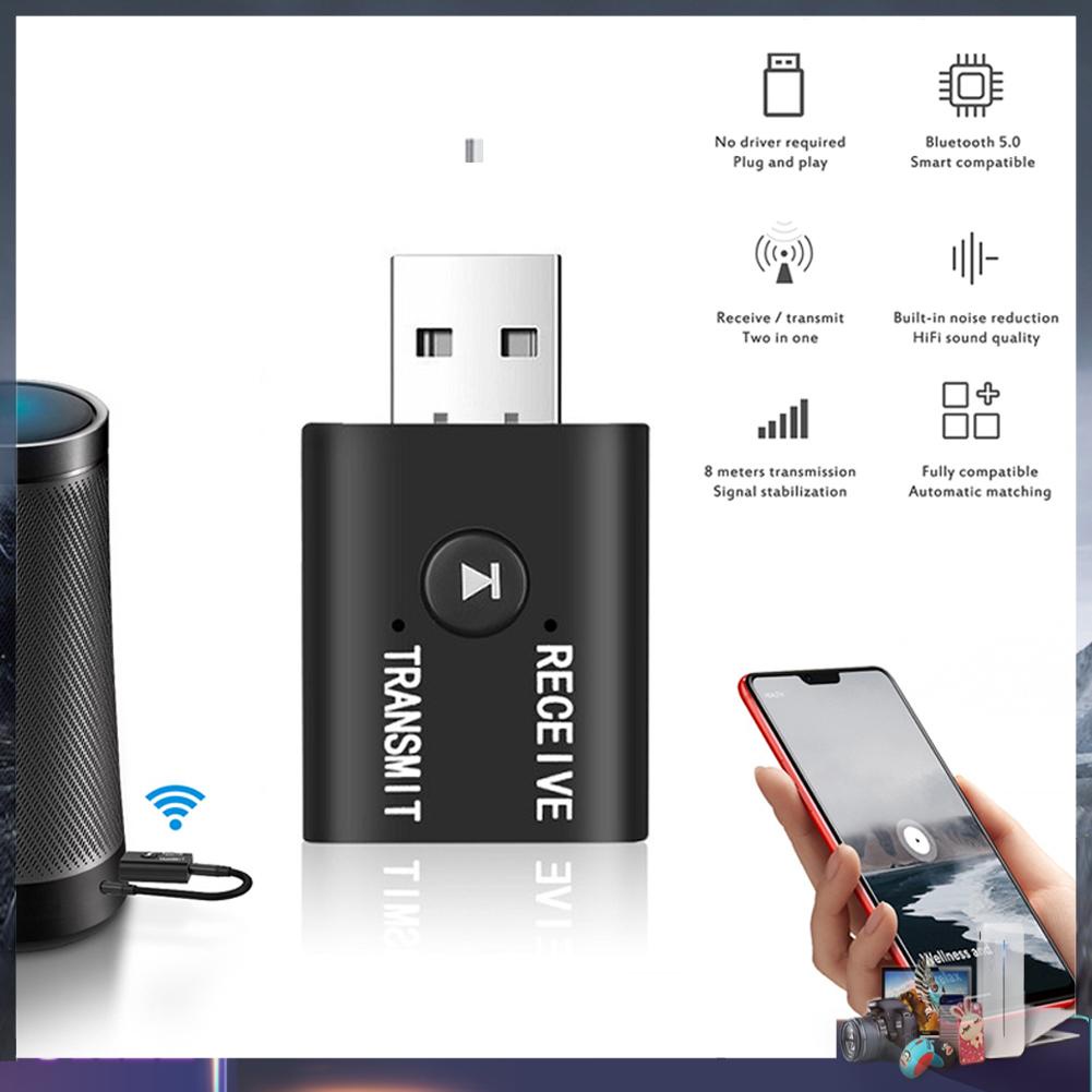 Thiết bị nhận truyền âm thanh Bluetooth 5.0+EDR TR6 USB cho xe hơi TV PC