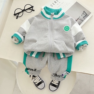 Set Đồ Thể Thao Dài Tay Cổ Đứng Có Khóa Kéo Thời Trang Cho Bé Trai