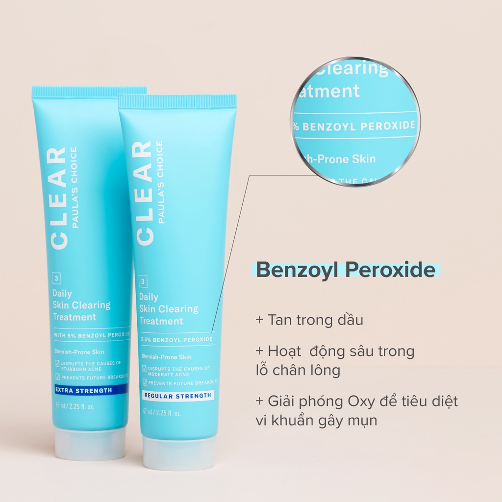 [PAULA'S CHOICE] Kem Ngăn Ngừa Và Cải Thiện Mụn Nhẹ Daily Skin Clearing Treatment 2,5% Benzoyl Peroxide 67ml (Mã 6100)