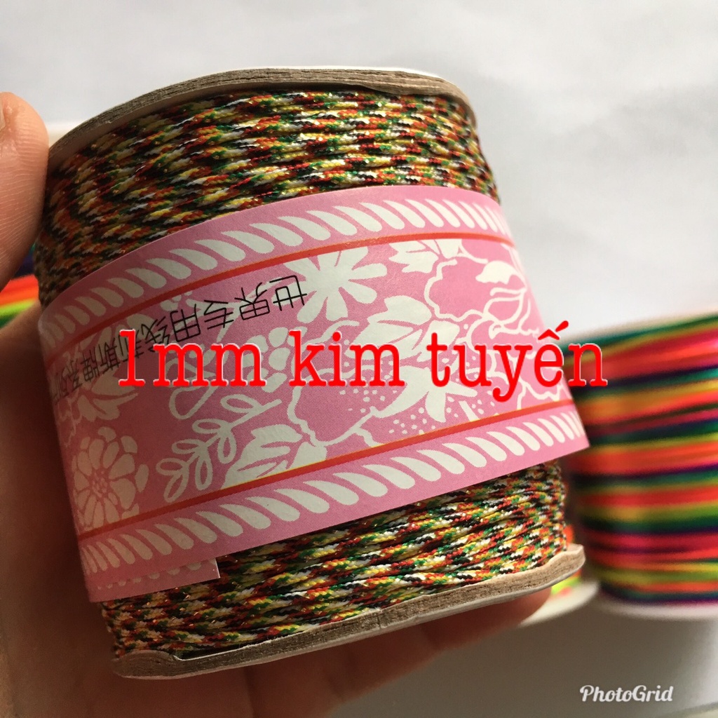 Dù thổ cẩm dây ngũ sắc Tây Tạng hoặc dây tim satin cord NGUYÊN CUỘN