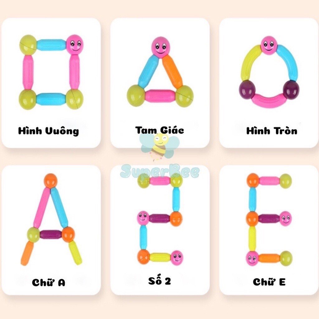Bộ đồ chơi xếp hình nam châm cho bé, Giúp phát triển trí tuệ, sự sáng tạo cho bé - Hàng cao cấp