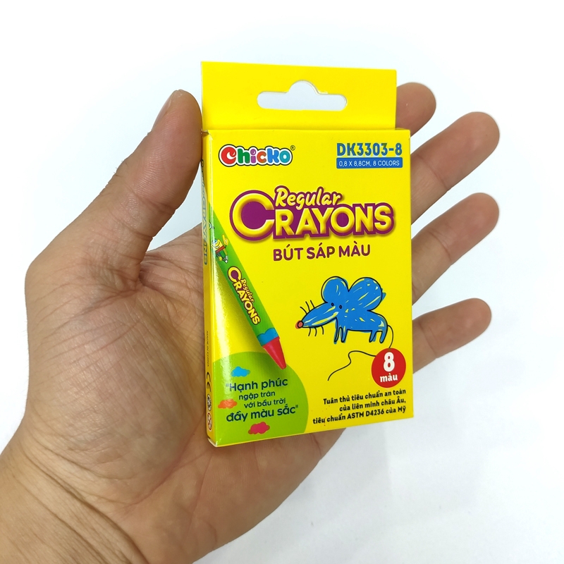 Bút Sáp Màu Chicko Regular Crayons - 8 Màu - DK3303-8 - CHICKO