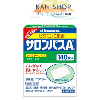 Miếng dán giảm đau Salonpas Nhật Bản hộp 140 miếng | Kan Japan | 4987188100325