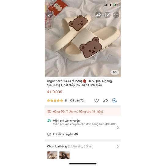 Dép bánh mì,dép quai ngang nam nữ hình gấu mẫu mới Hót Trend