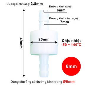 Van 1 chiều nhựa dùng cho máy chiết rót
