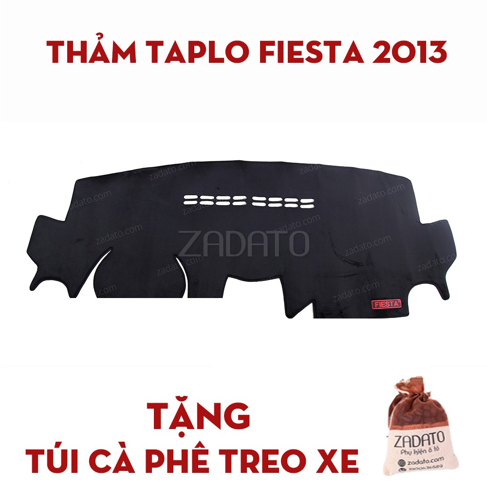 Thảm Taplo Ford Fiesta - Thảm Chống Nóng Taplo Lông Cừu - TẶNG: Túi Cafe Treo Xe