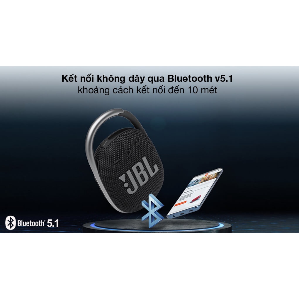 Loa Bluetooth JBL CLIP 4 - Hàng Chính hãng - Loa Bluetooth Mini Có Móc Treo