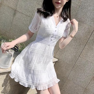 Váy voan trắng tiểu thư