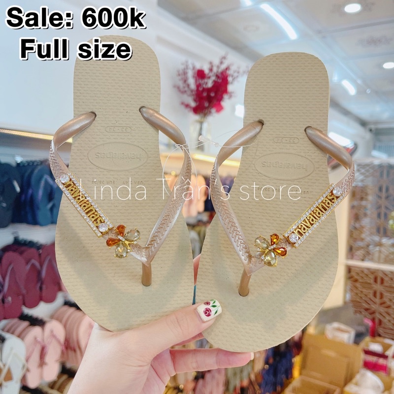 dép HVN trơn mix charm logo + b.nhỏ