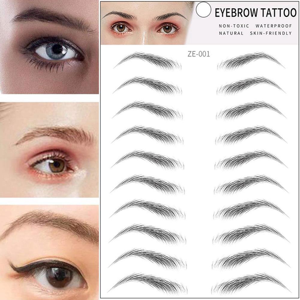 [Hàng mới về] Bộ 10 cặp miếng dán xăm lông mày 6d không thấm nước s3f4 | BigBuy360 - bigbuy360.vn