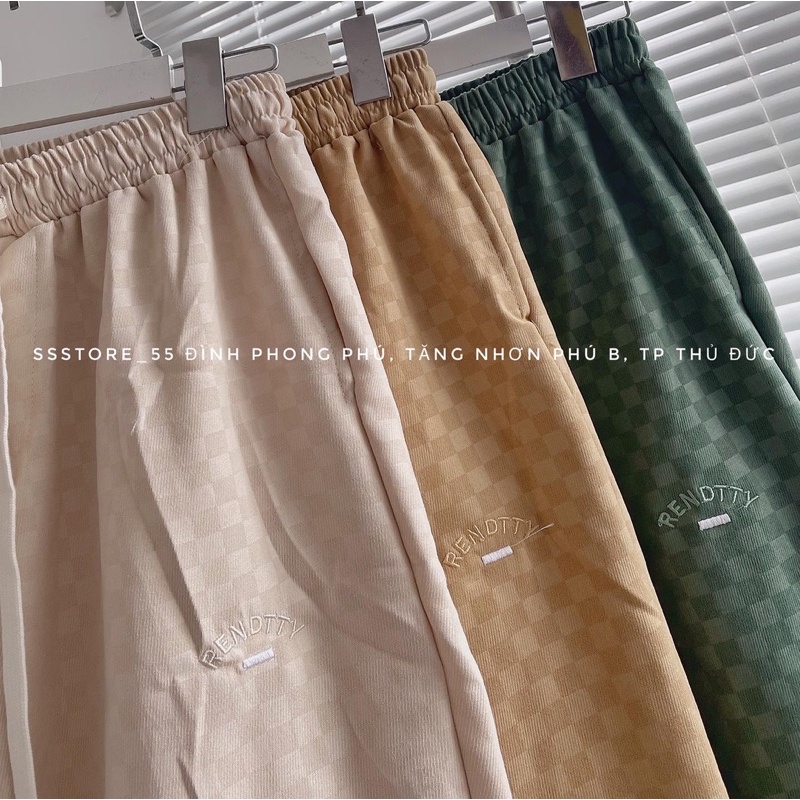 Quần jogger nỉ ô vuông chữ RENDTTY nhiều màu form rộng unisex_SSSTore