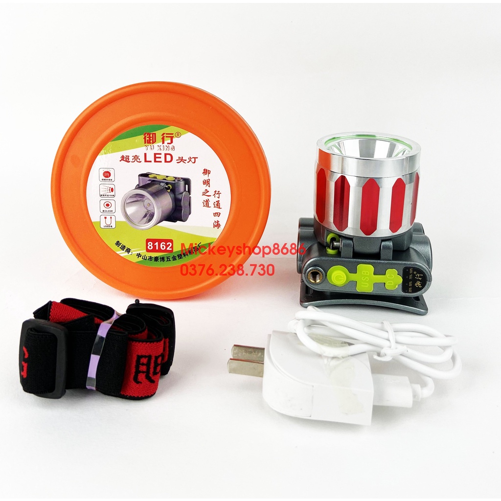 Đèn pin đội đầu YUXING 8162 LED 1siêu sáng chiếu xa chống nước ánh sáng trăng