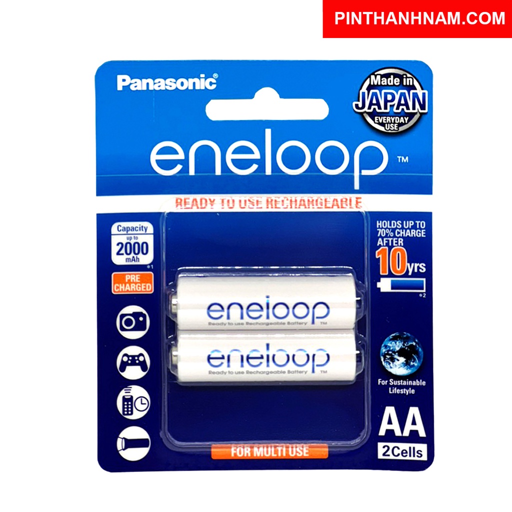 [Mã BMBAU50 giảm 10% đơn 99K] Pin sạc Eneloop Panasonic 2000mAh vỉ 2 viên chính hãng