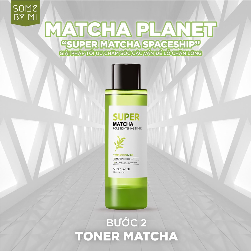 Bộ 3 Sản Phẩm Kiềm Dầu, Se Khít Lỗ Chân Lông Some By Mi Super Matcha Pore (Sữa Rửa Mặt + Mặt Nạ Đất Sét + Toner )