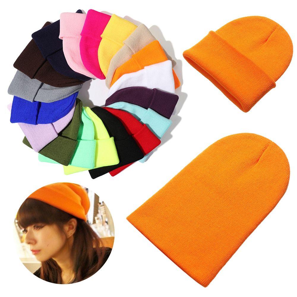 EUTUS Mũ Beanie Dệt Kim 18 Màu Tùy Chọn Thời Trang Cho Nam Nữ