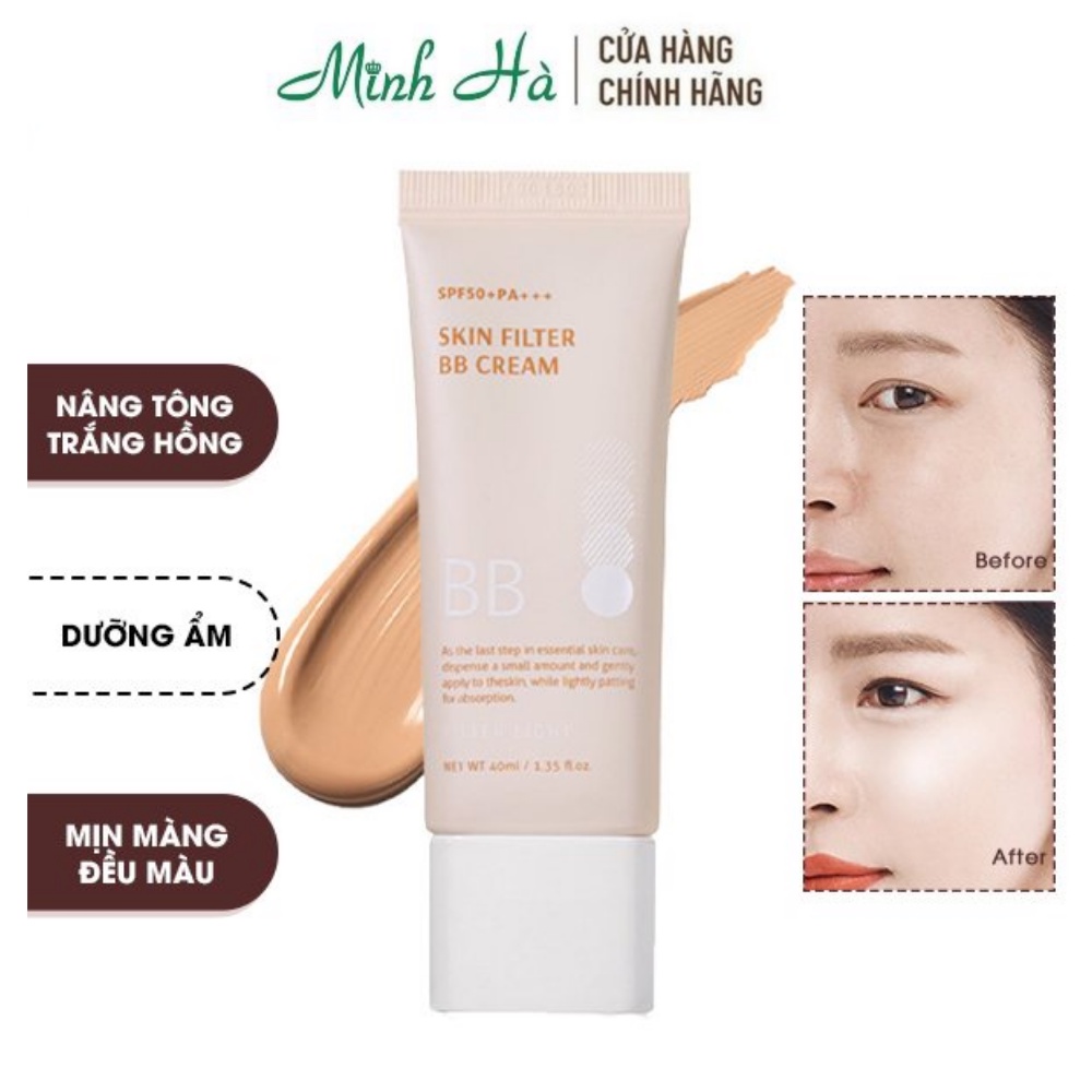 Kem nền Bom Skin Filter BB cream màu Filter Light 40ml che phủ khuyết điểm hoàn hảo