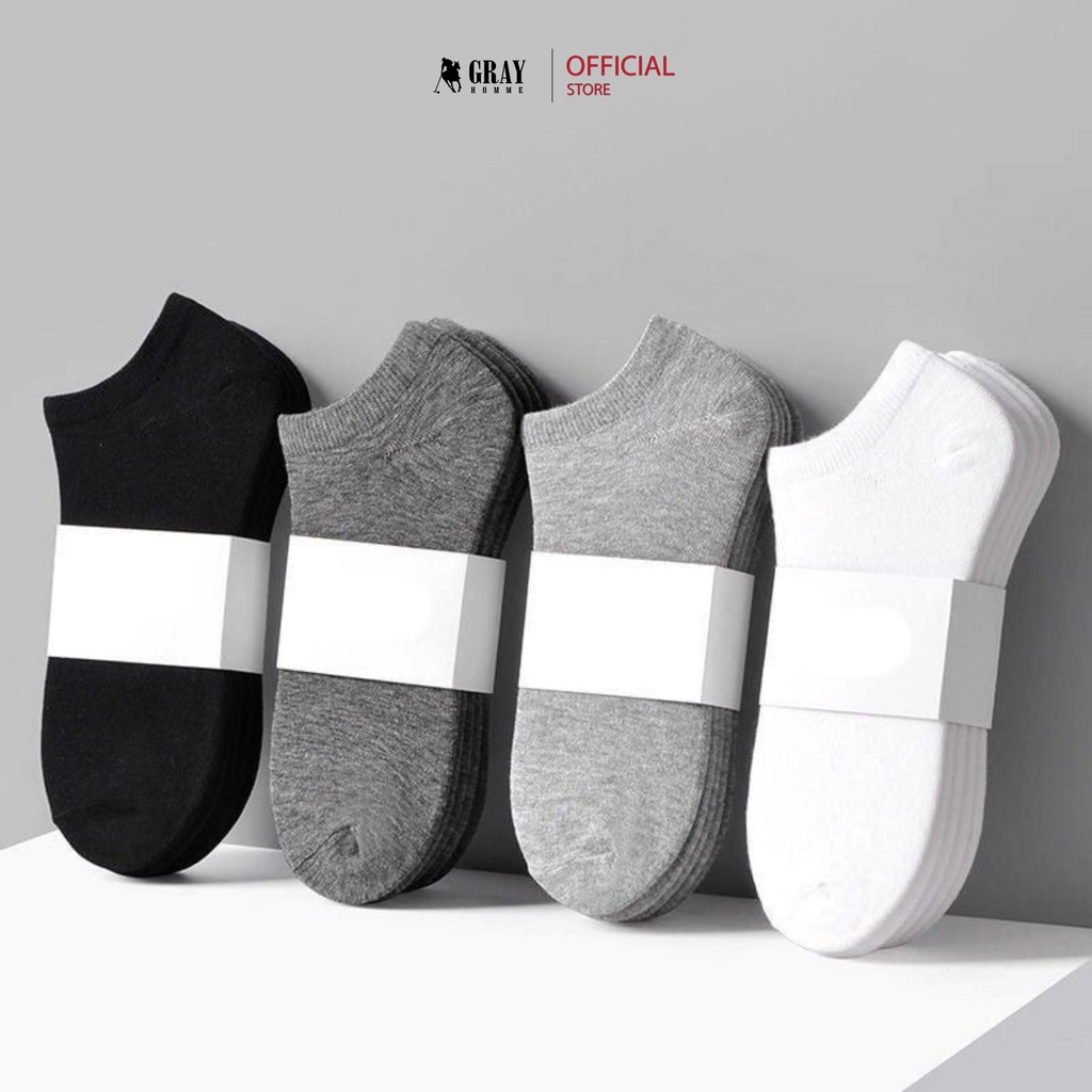 Combo 2 đôi nam nữ cổ ngắn Grayhomme (T100)