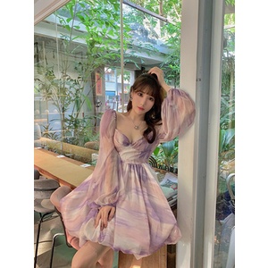 Đầm Hở Lưng Dáng Ôm Màu Tím Phong Cách Ngọt Ngào Dành Cho Nữ