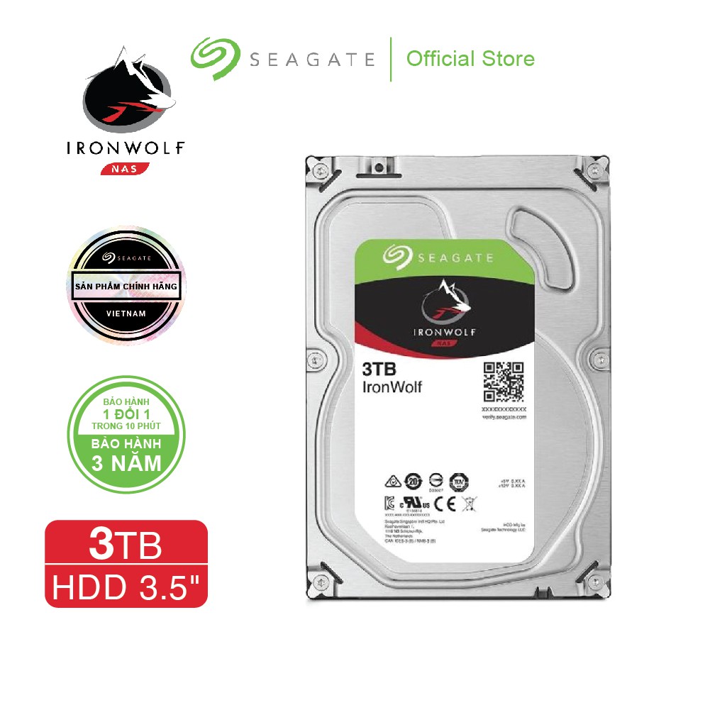 Ổ cứng HDD 3.5" NAS SEAGATE Ironwolf 3TB SATA 5900RPM_ST3000VN006