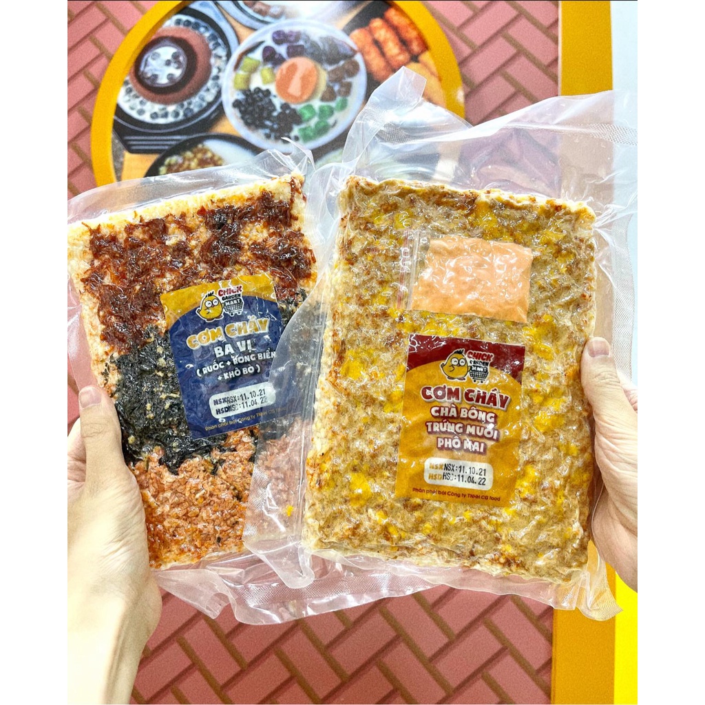 [Sale Sập Sàn] Cơm Cháy Mix 3 Vị Ruốc, Rong Biển, Khô Bò Chick Garden - Ăn Vặt Tuổi Thơ Thơm Ngon