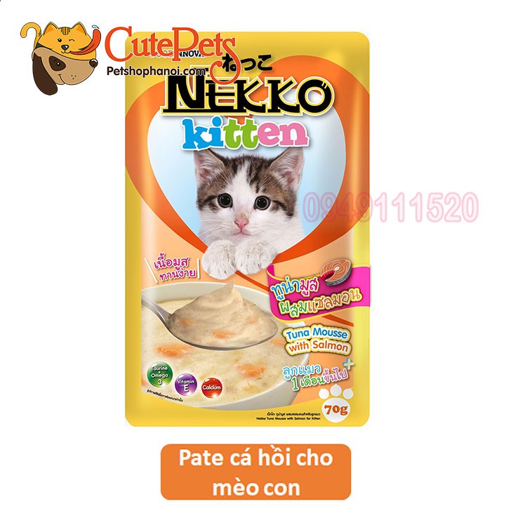 Pate mèo con Nekko Kitten 70g dành cho mèo từ 1-12 tháng tuổi - CutePets
