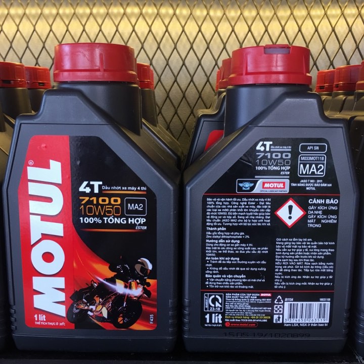 Dầu nhớt tổng hợp cao cấp xe số và xe tay côn Motul 7100 10W-50 Tặng Lọc Nhớt Yamaha