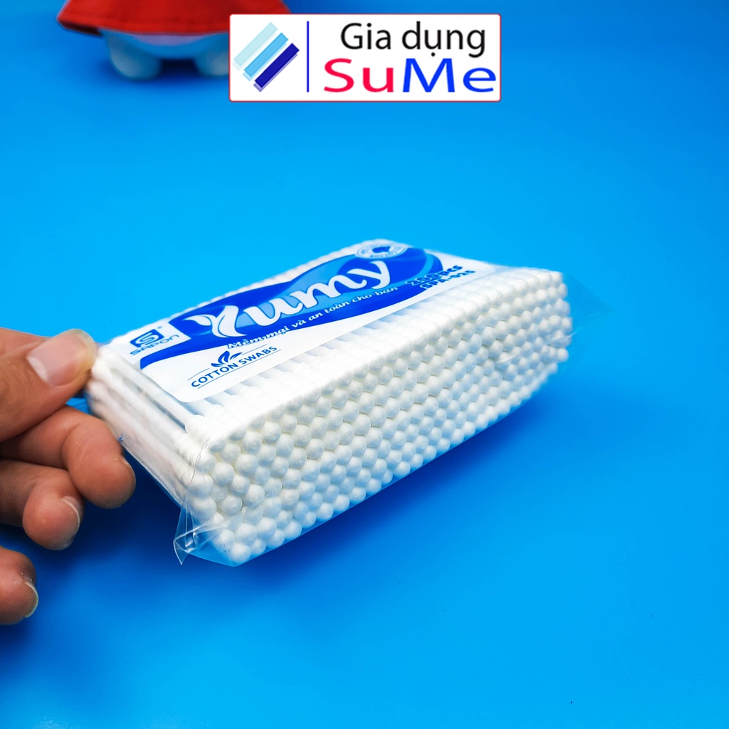 Tăm bông ngoáy tai người lớn 200 cái, tâm bông tăm ngoáy tai Yumy cao cấp