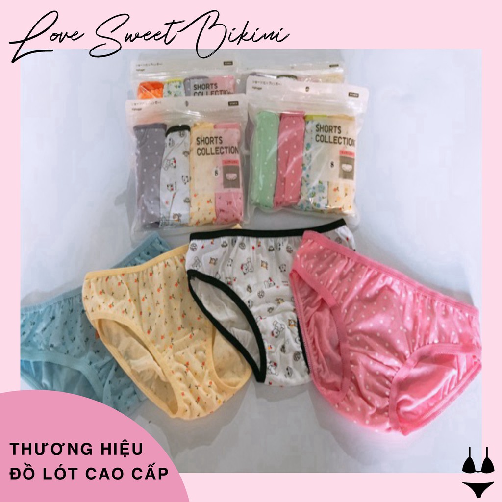 Sét 4 Quần Chip Cotton Cho Bé Gái Túi Zip