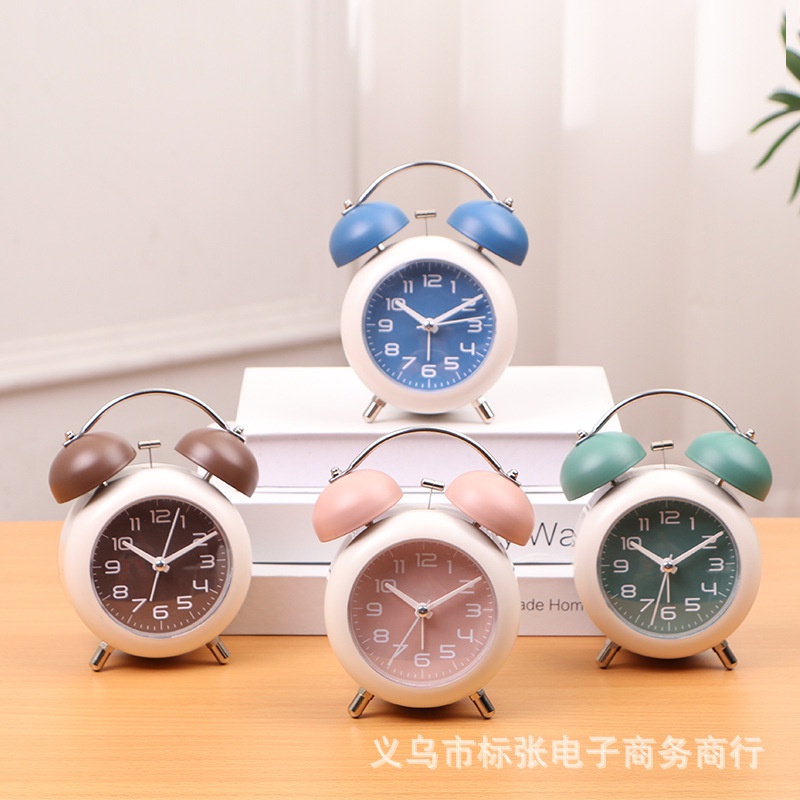 Đồng hồ kim loại chuông, đồng hồ phát sáng để bàn
