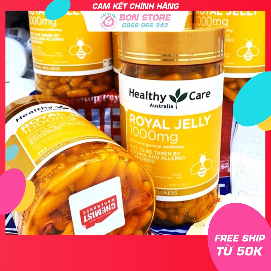 [TEM ĐỎ CHEMIST] Sữa Ong Chúa Healthy Care Royal Jelly 1000MG 365 viên - Xuất xứ Úc