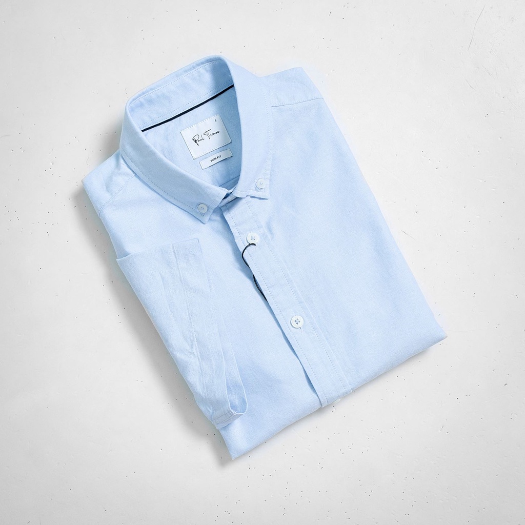 ÁO SƠ MI CỘC TAY NAM CHẤT LIỆU OXFORD CAO CẤP, MẦU TRƠN KIỂU DÁNG BASIC KO LỖI MỐT - PAUL THOMAS