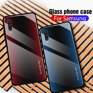 Ốp điện thoại tpu mềm mặt kính cường lực màu gradient cho Samsung Galaxy A10 A20 A30 A50 A70 A80 A90 A10s A20s