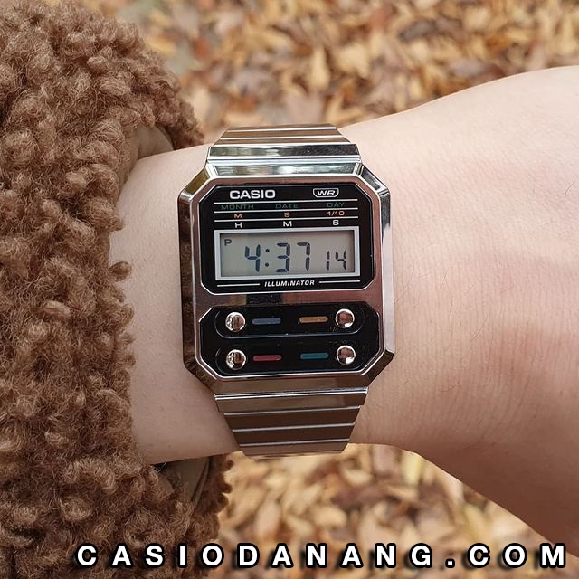 Đồng hồ unisex dây kim loại Casio chính hãng Anh Khuê A100WE-1ADF