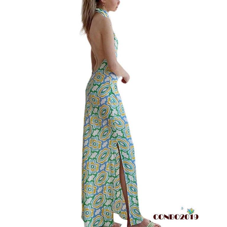 Đầm Cổ Đứng Xẻ Tà Ôm Dáng Thời Trang Mùa Hè Cho Nữ