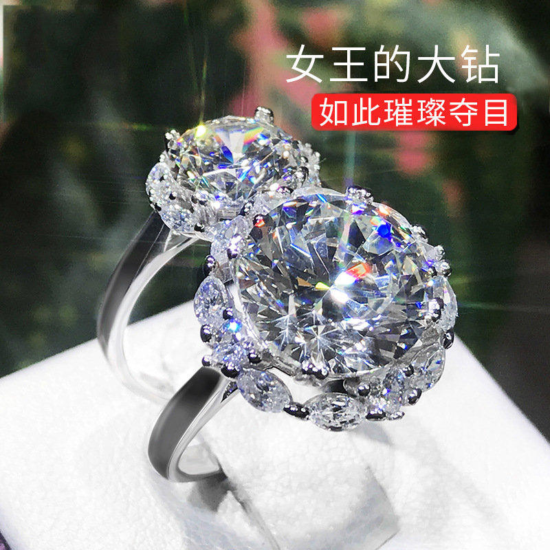 Nhẫn đính đá Moissanite thời trang cho nữ