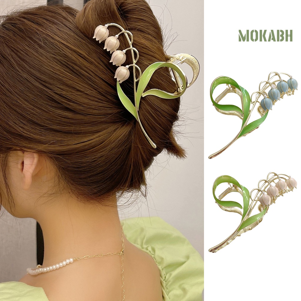 Kẹp Tóc [Kẹp Tóc] Kẹp Tóc Móng Vuốt Mạ Vàng Bóng Thanh Lịch Không Trơn Trượt Bằng Hợp Kim Thung Lũng Cho Nữ Trung Bình