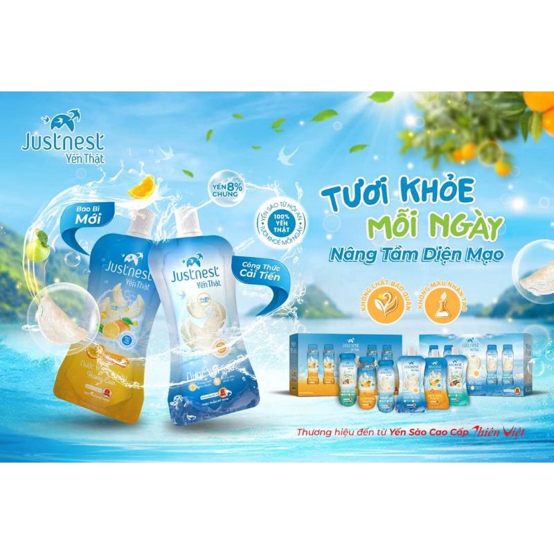 10 túi yến jusnet có nắp 160ml  date 8.2024