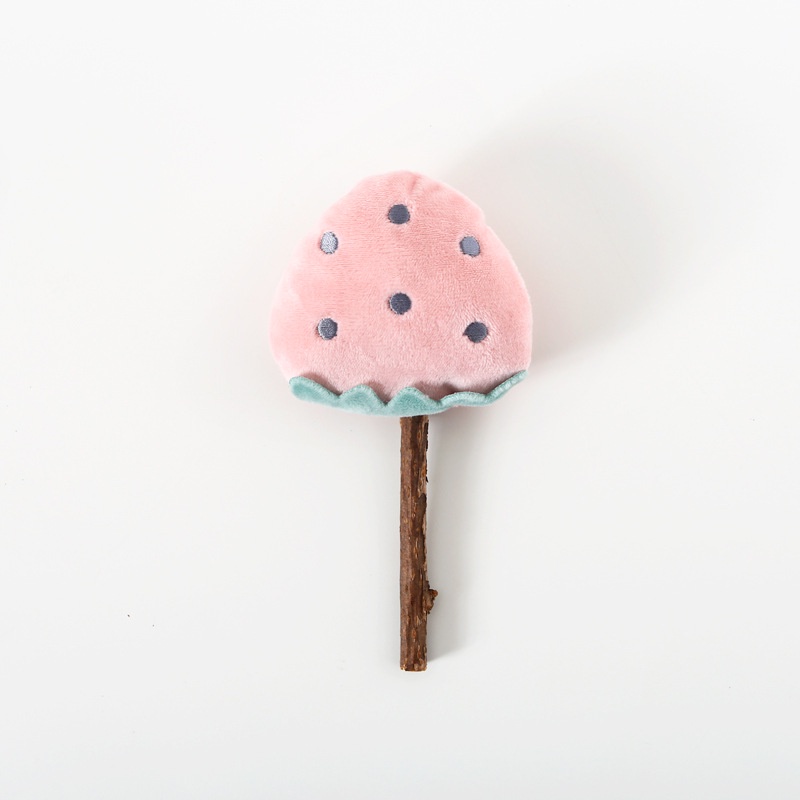 Đồ chơi nhồi bông hình kẹo mút/ dâu tây/ hình hoa làm sạch răng cho mèo