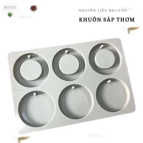 Khuôn silicone làm sáp thơm, thạch cao thơm hình tròn