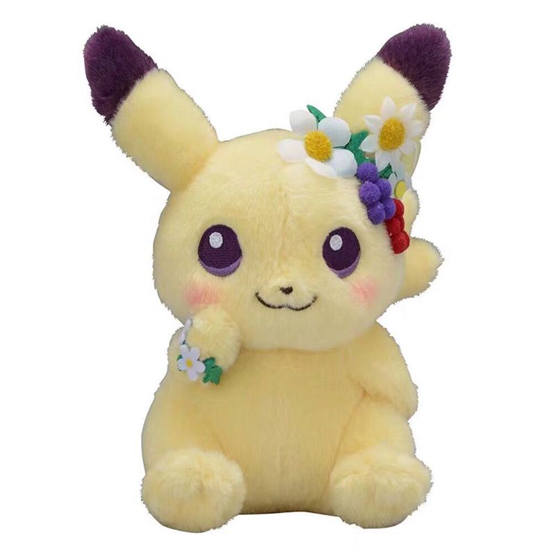 Đồ chơi nhồi bông Hình Pokemon Fete Spring Eevee &amp; Pikachu Dễ Thương