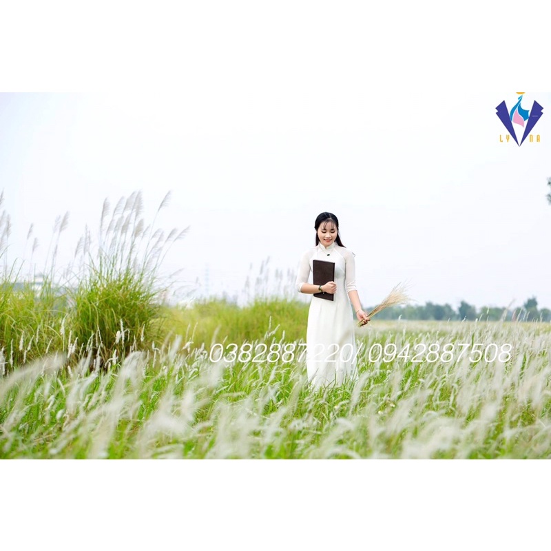 Áo dài trắng học sinh, trắng sữa đẹp, ảnh khách mặc, áo dài thiết kế