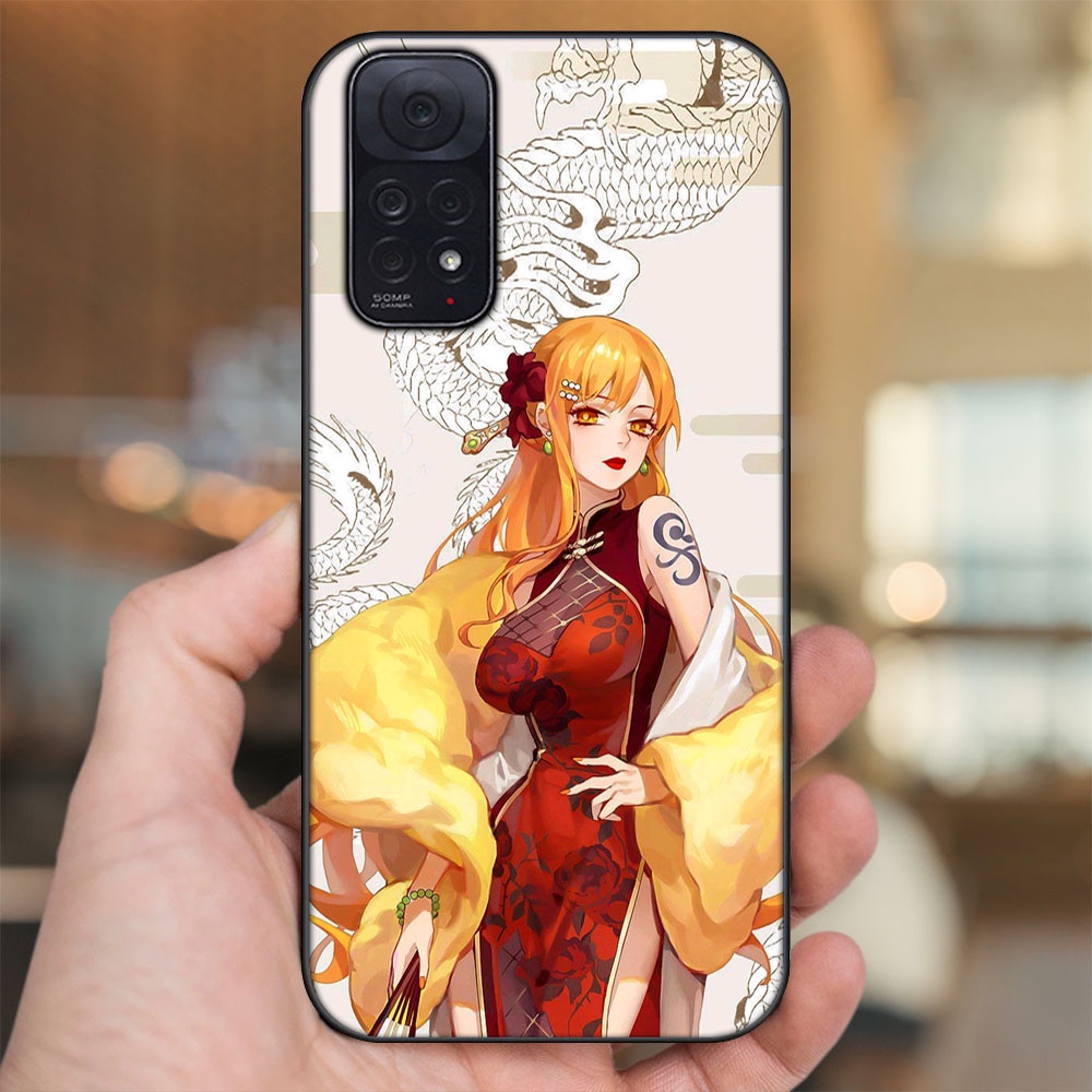 Ốp lưng Xiaomi Redmi Note 11, Note 11s viền đen in hình Nami One Piece Đảo Hải Tặc