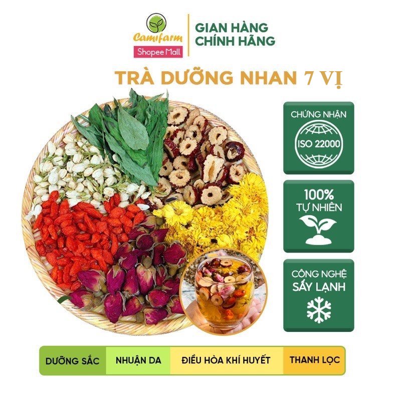 Trà dưỡng nhan 7 vị detox giảm cân, thanh lọc cơ thể Camifarm hộp 15 gói