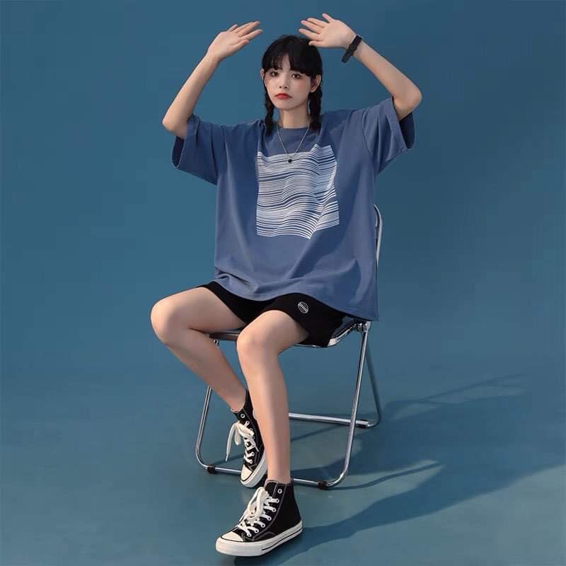 Áo thun tay lỡ vạch ngang TC12