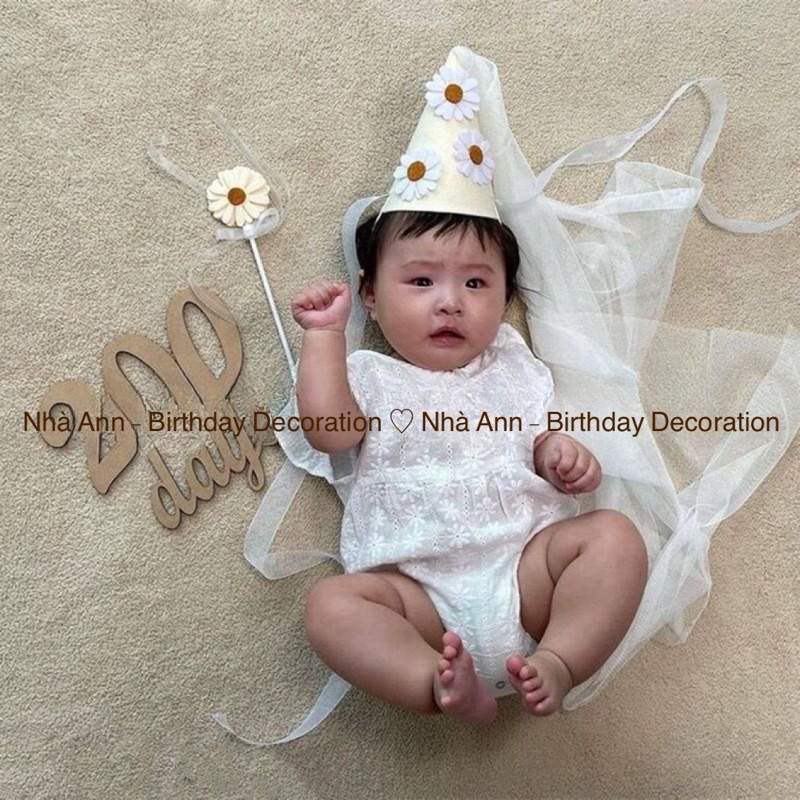 SET MŨ VÀ GẬY HOA CÚC/ HOA DAISY NHÀ ANN