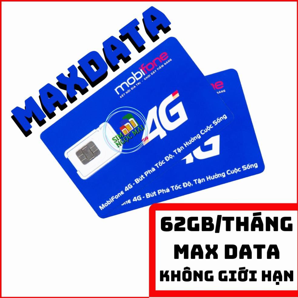 SIM 4G MOBI BL5GT - DIP50 - F120WF - MAXDATA, XÀI THAGA CHỈ TỪ 50K/THÁNG