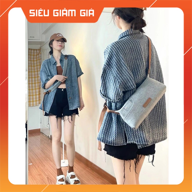 Áo Sơ Mi Denim Tay Ngắn Dáng Rộng M2719-Teen 888